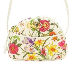 Gucci Flora Flower Canvas Bit Shoulder Bag